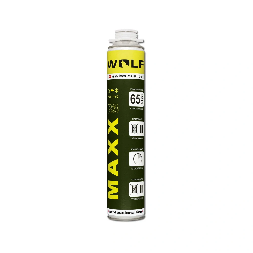WOLF Pistolová pěna MAXX 65l nízkoexpanzní | celoroční 850 ml