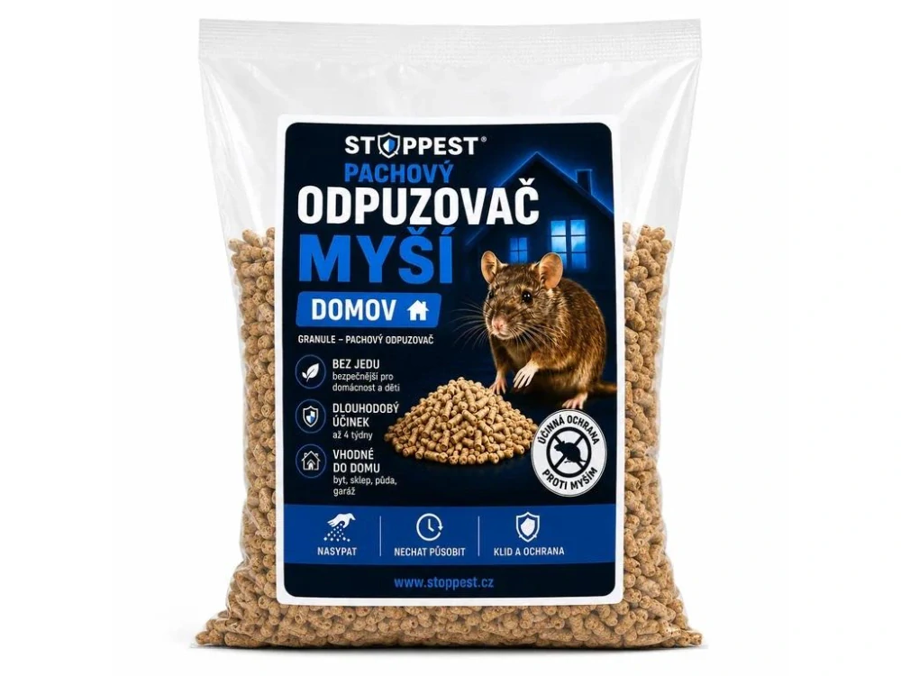 Pachový odpuzovač myší DOMOV 850 g – granule proti myším a potkanům