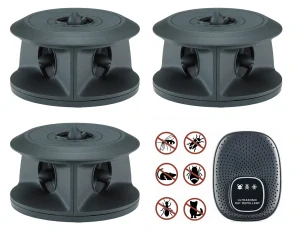 Sada 3 kusů 3D prostorových ultrazvukových odpuzovačů - Dárek zdarma -USB elektrický ultrazvukový odpuzovač kun a hlodavců