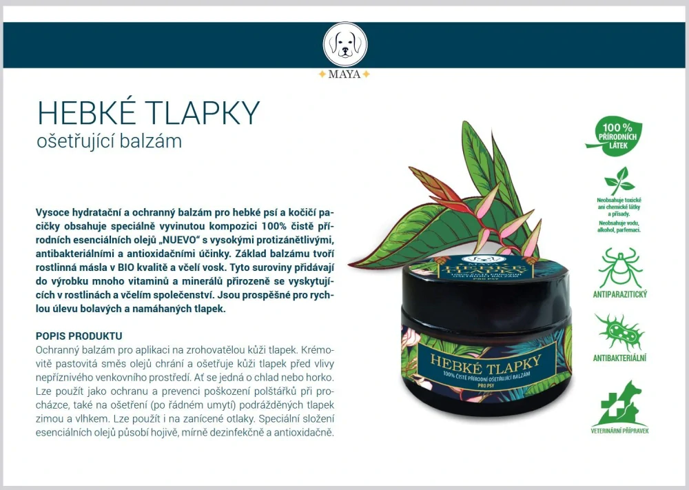 Ochranný balzám pro hebké psí tlapky 30 ml.