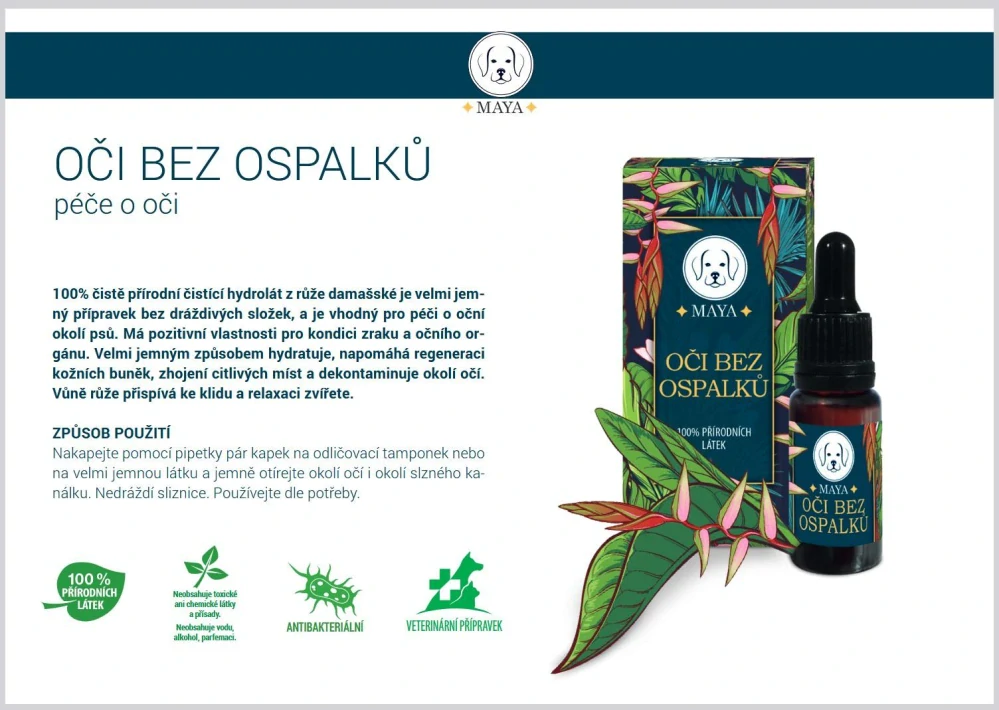 Oči bez ospalků - péče o psí oči 10 ml.