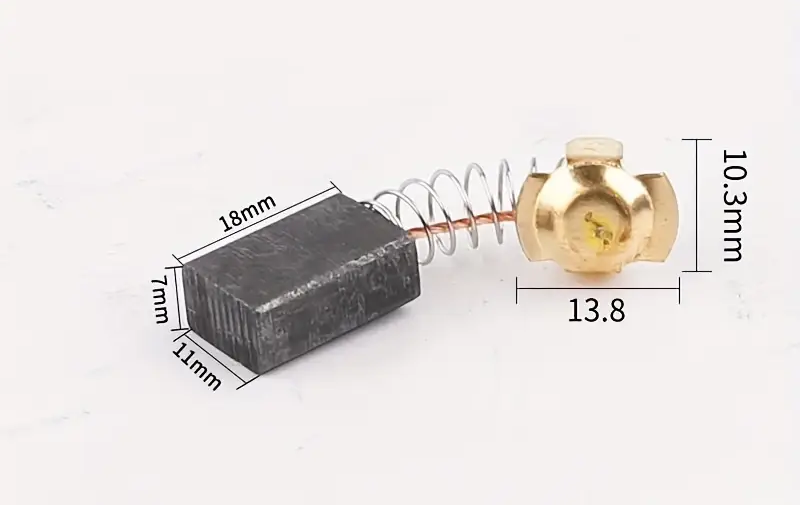 2 páry náhradních uhlíků - uhlíkové kartáče 6,9 x 10,9 mm