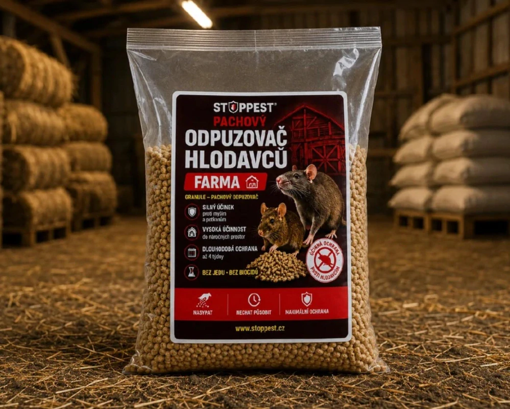 Pachový odpuzovač hlodavců FARMA 850 g – granule proti myším a potkanům