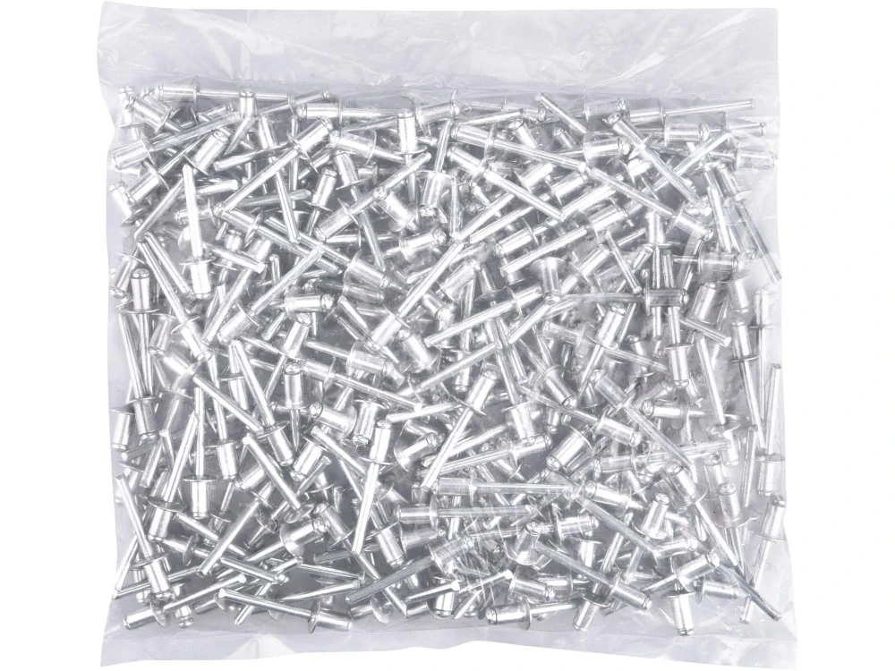 Trhací nýty hliníkové - sada 250ks, O 6,4x9,6mm plochá hlava