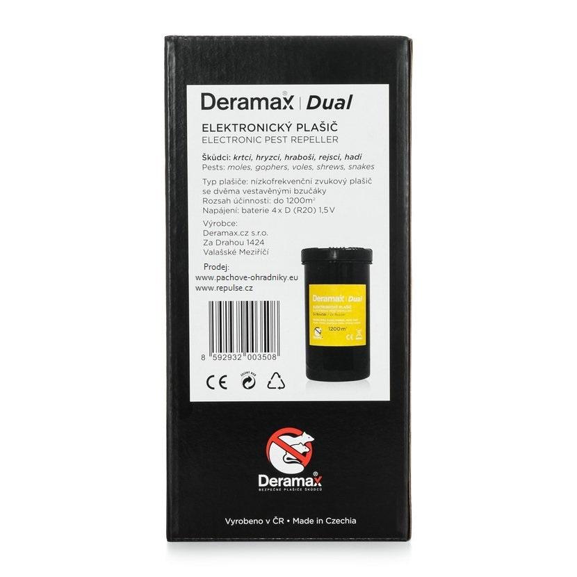 Deramax DUAL – vibrační odpuzovač krtků, hadů a hlodavců - dosah až 1 200 m²