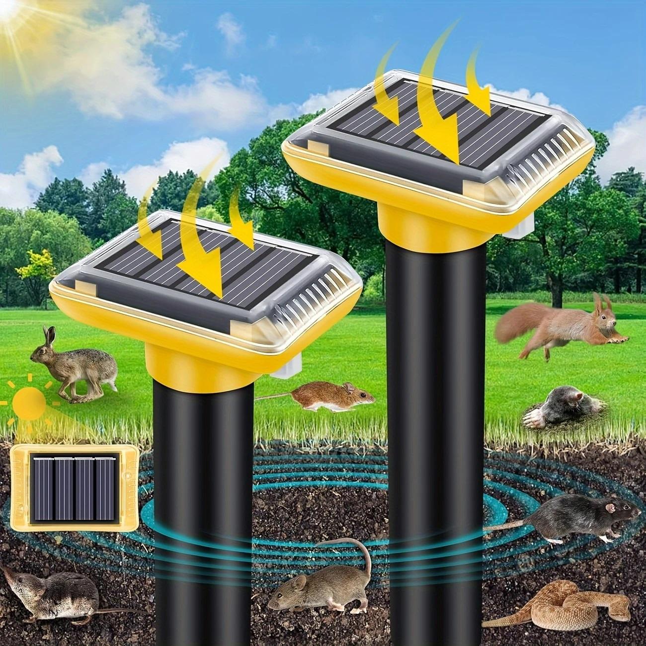 Sada 4 kusů solárních zemních odpuzovačů krtků