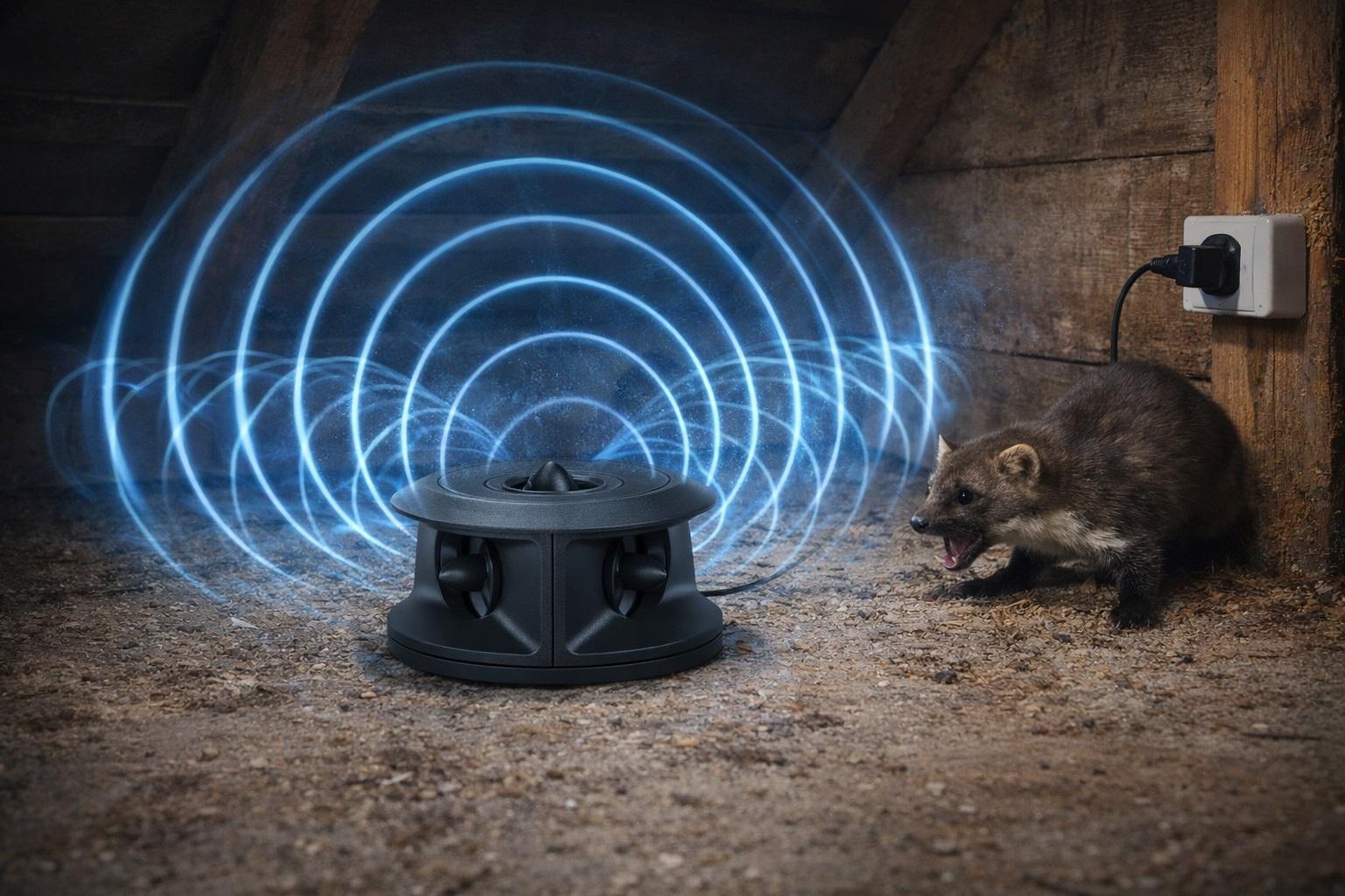 Sada proti kunám na velkou půdu – 2× 3D odpuzovač 1700 m³ + 2x kabel 5,5 m