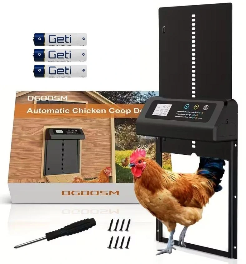 Automatická dvířka do kurníku s časovačem a světelným senzorem - baterie ZDARMA