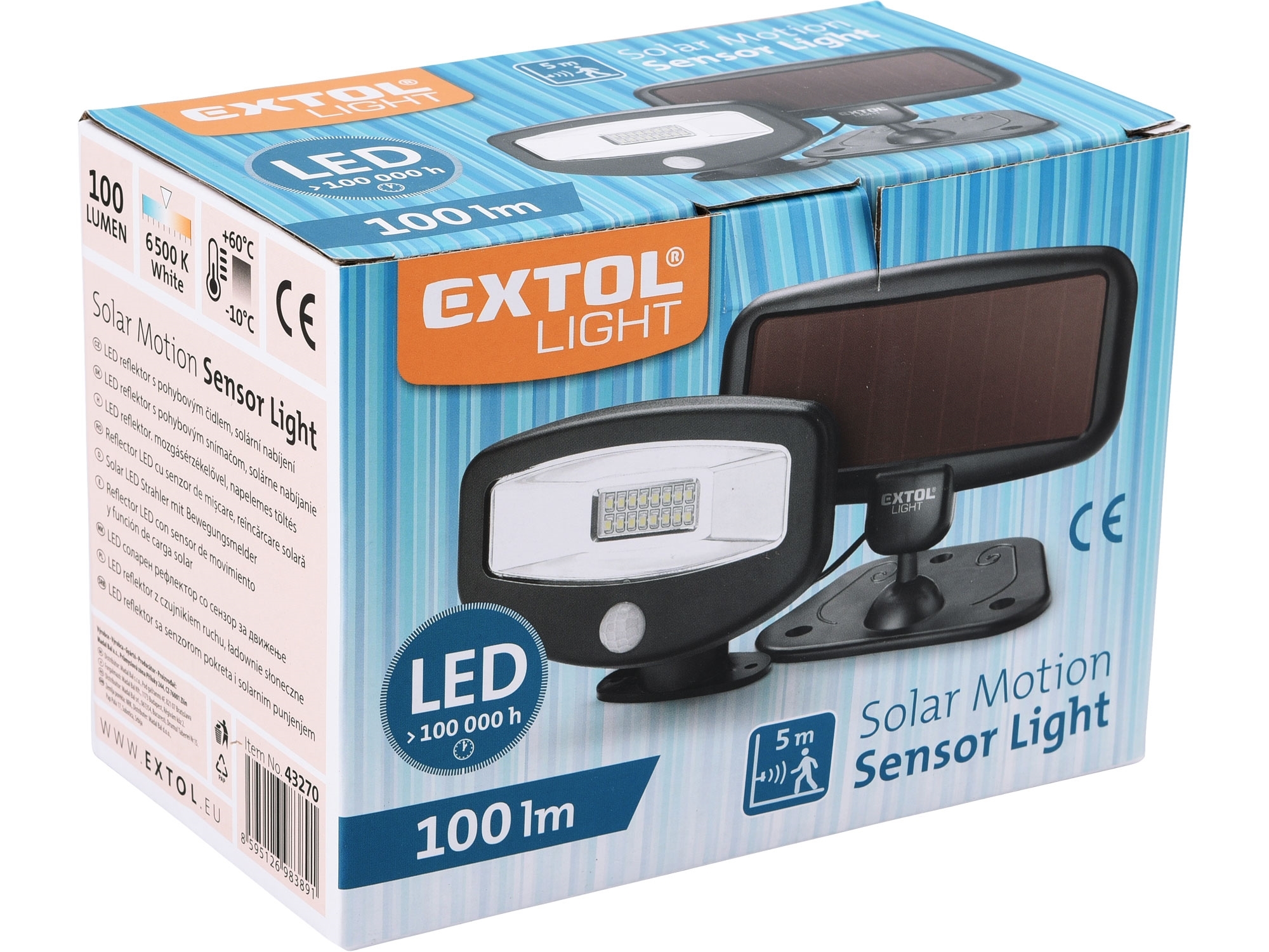 Plašič škůdců - reflektor LED s pohybovým čidlem, 100lm, solární nabíjení